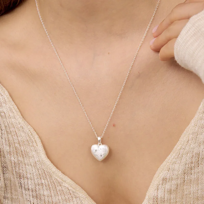 Starry Night Heart Pendant Necklace