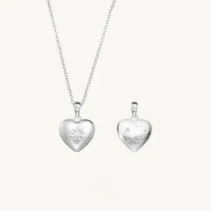 Starry Night Heart Pendant Necklace