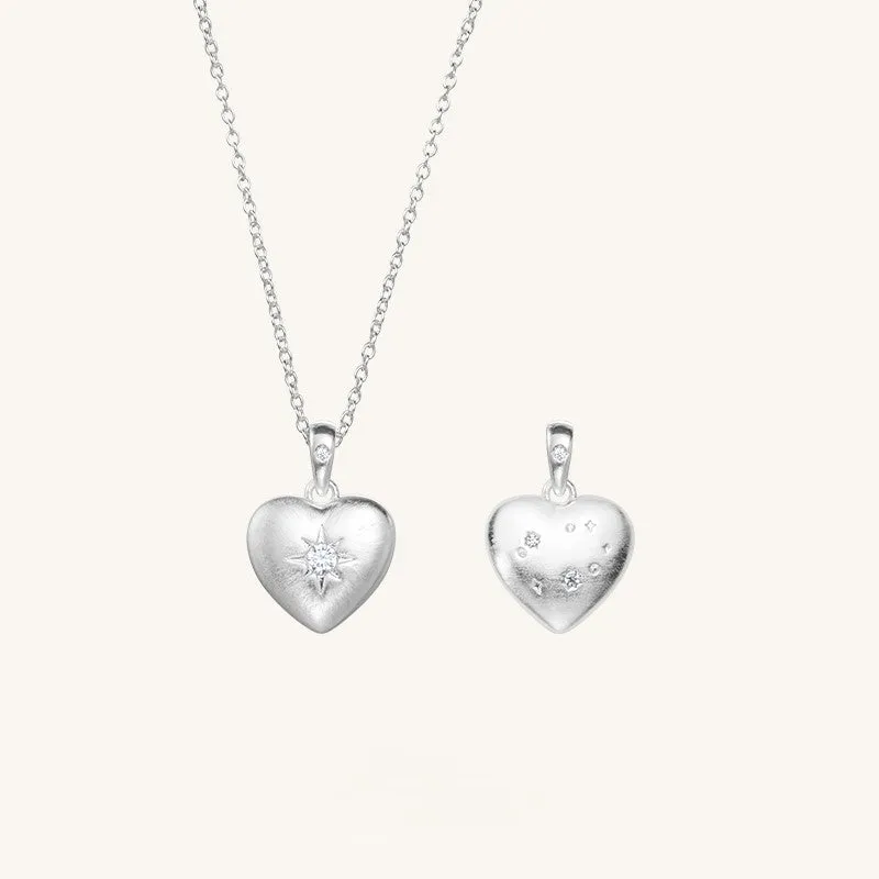 Starry Night Heart Pendant Necklace