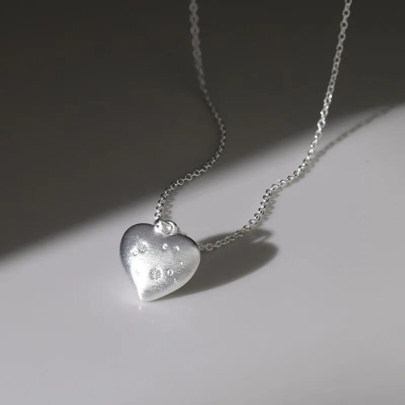 Starry Night Heart Pendant Necklace
