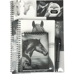 Stationery Set - Black & White Horses
