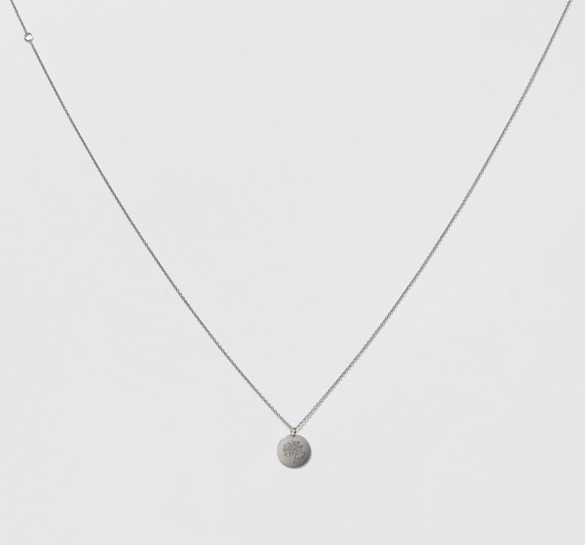 Sterling Silver Pendant Chain Necklace, Floral - Polished 11.95mm