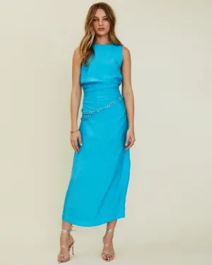SUBOO | Halley Sleeveless Maxi with Detach Chain | Turquoise