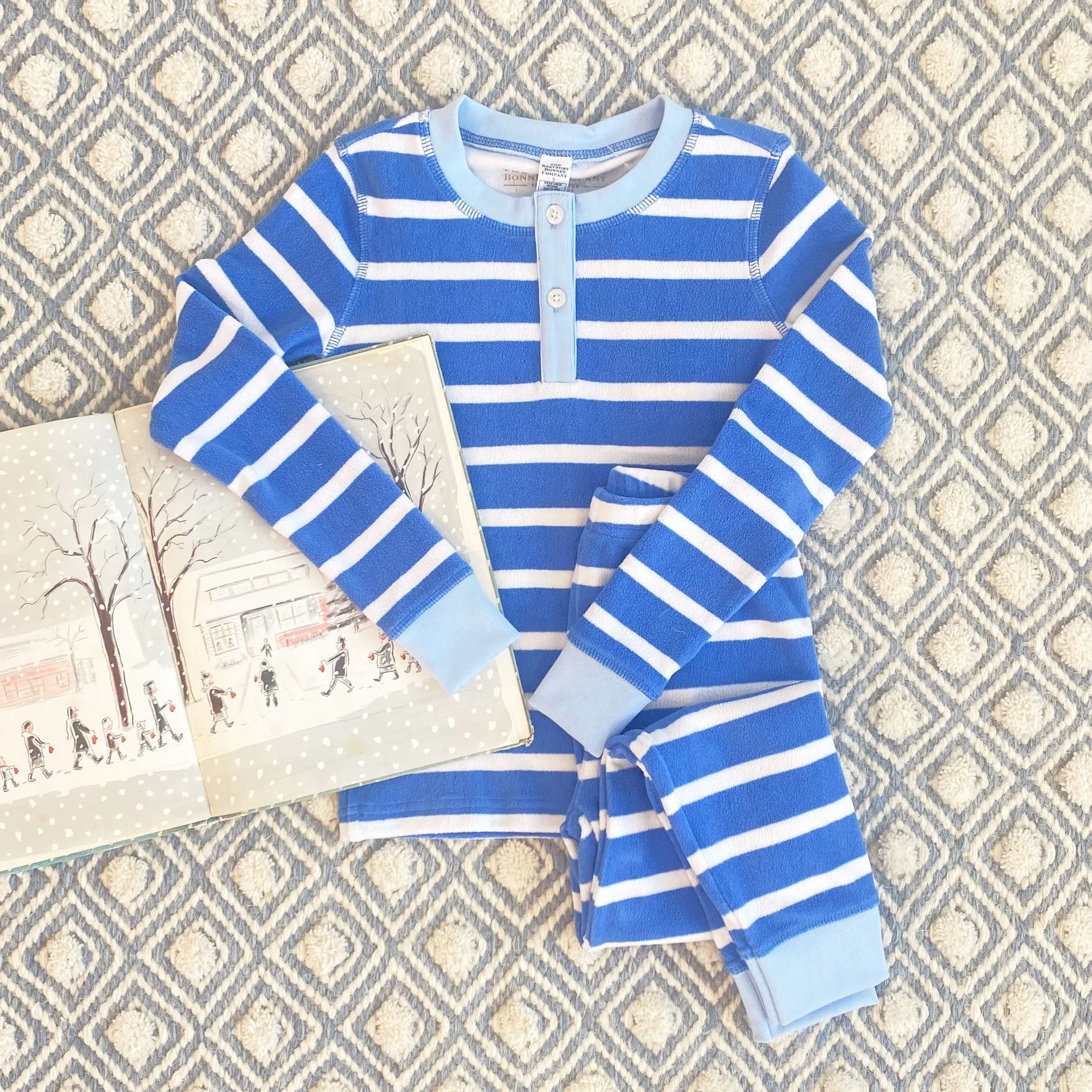 Sutton's Sweet Dream Set (Fleece) - Barbados Blue Stripe with Beale Street Blue
