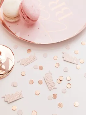Team Bride Blush and Rose gold Hen Party Confetti