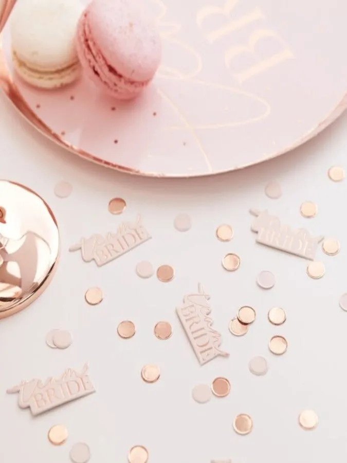 Team Bride Blush and Rose gold Hen Party Confetti