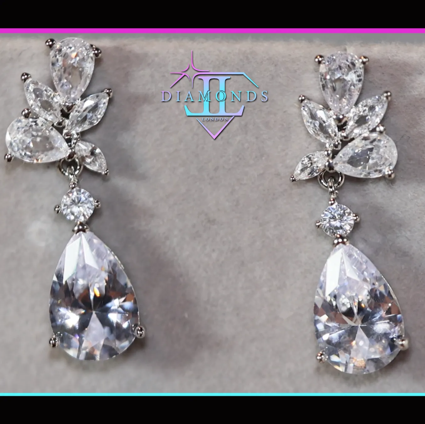 Teardrop Diamond Earrings | Pear Cut Diamond Earrings | Classy Earrings