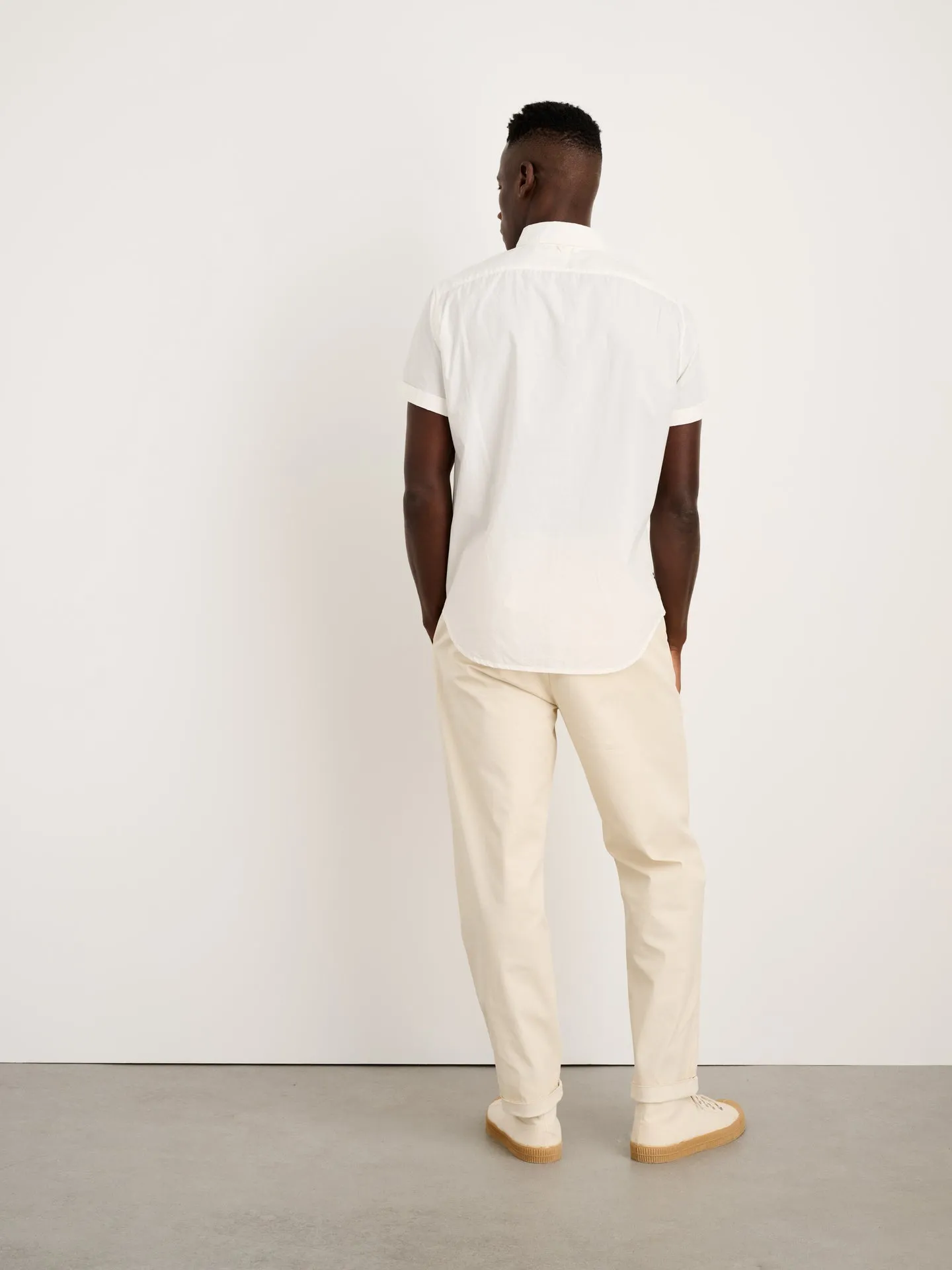 The Short Sleeve Mill Shirt in Paper Poplin - White