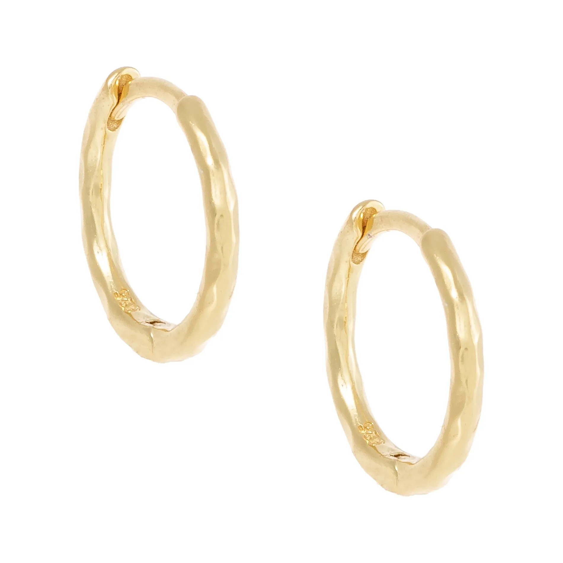 Thin Hammered Huggie Earring