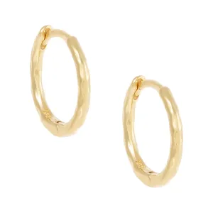 Thin Hammered Huggie Earring