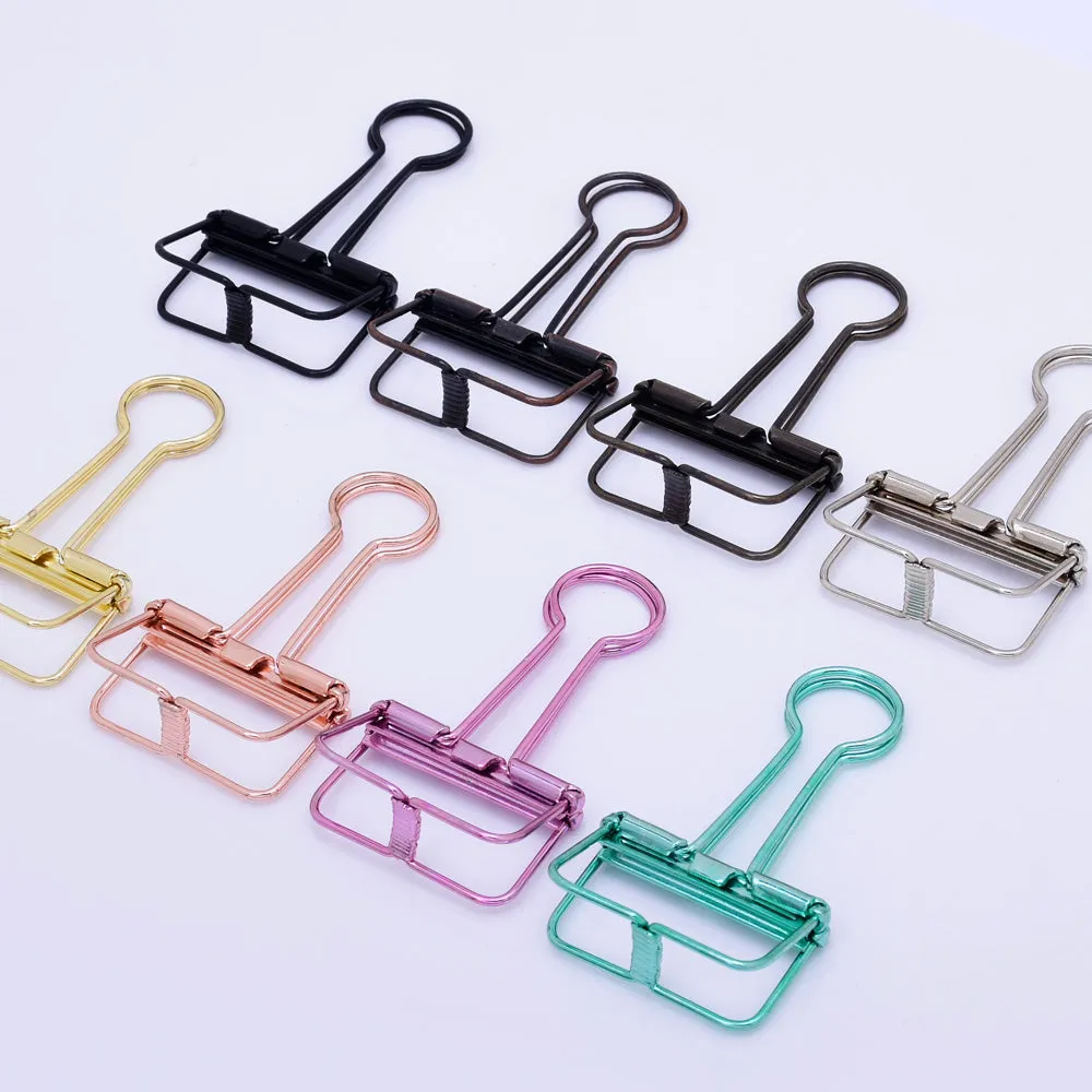 tibetara 40*19*5mm Simple metal Binder Clip Stencil Clip Frame Clip for Traveler's Notebook gold 10pcs