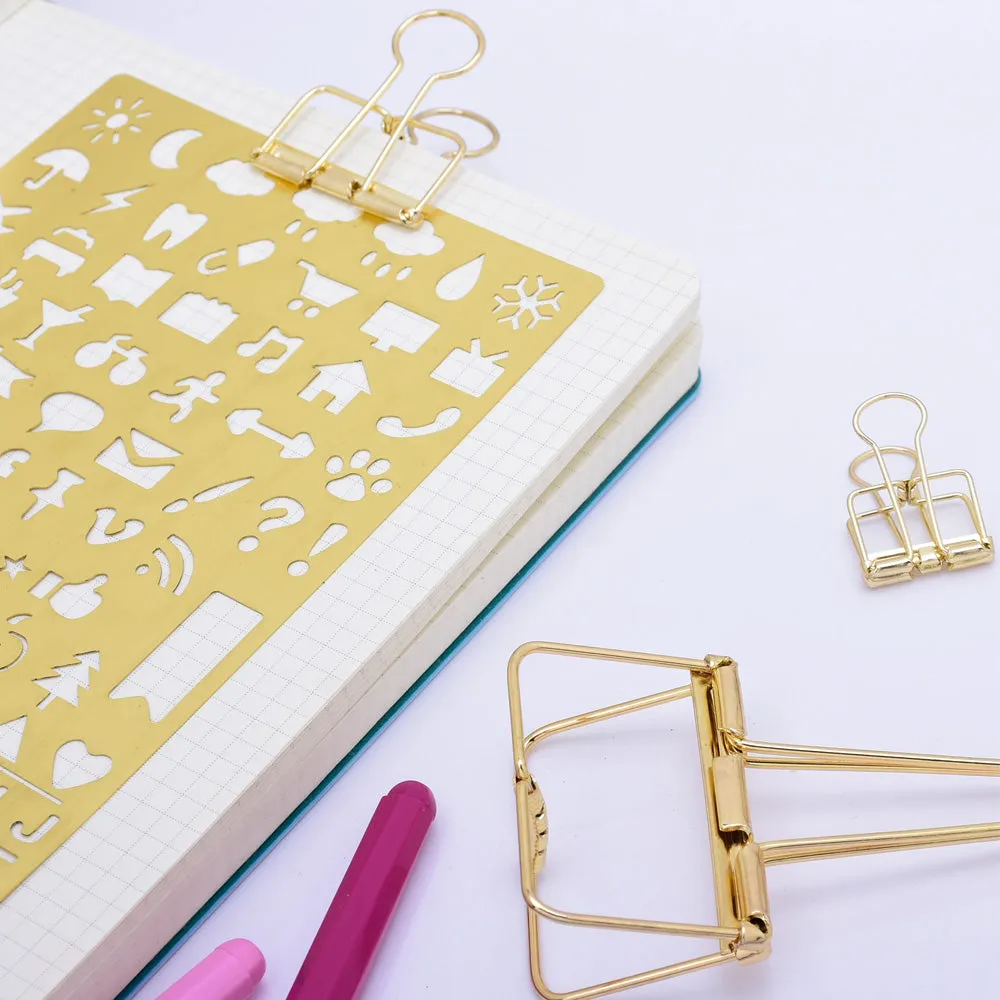 tibetara 40*19*5mm Simple metal Binder Clip Stencil Clip Frame Clip for Traveler's Notebook gold 10pcs