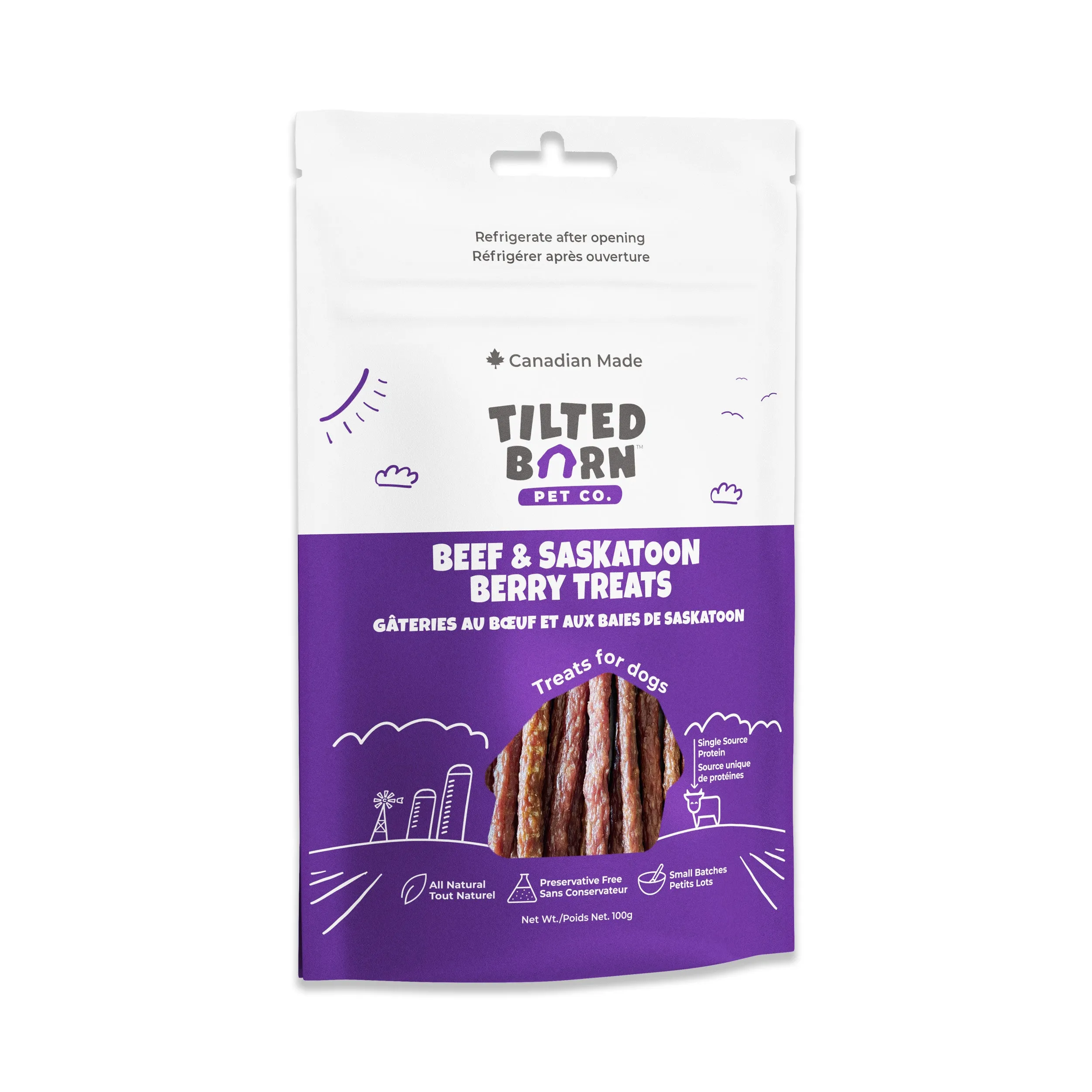 Tilted Barn Canadian Beef & Saskatoon Berry Dog Treats - Seasonal item, currently out of stock.