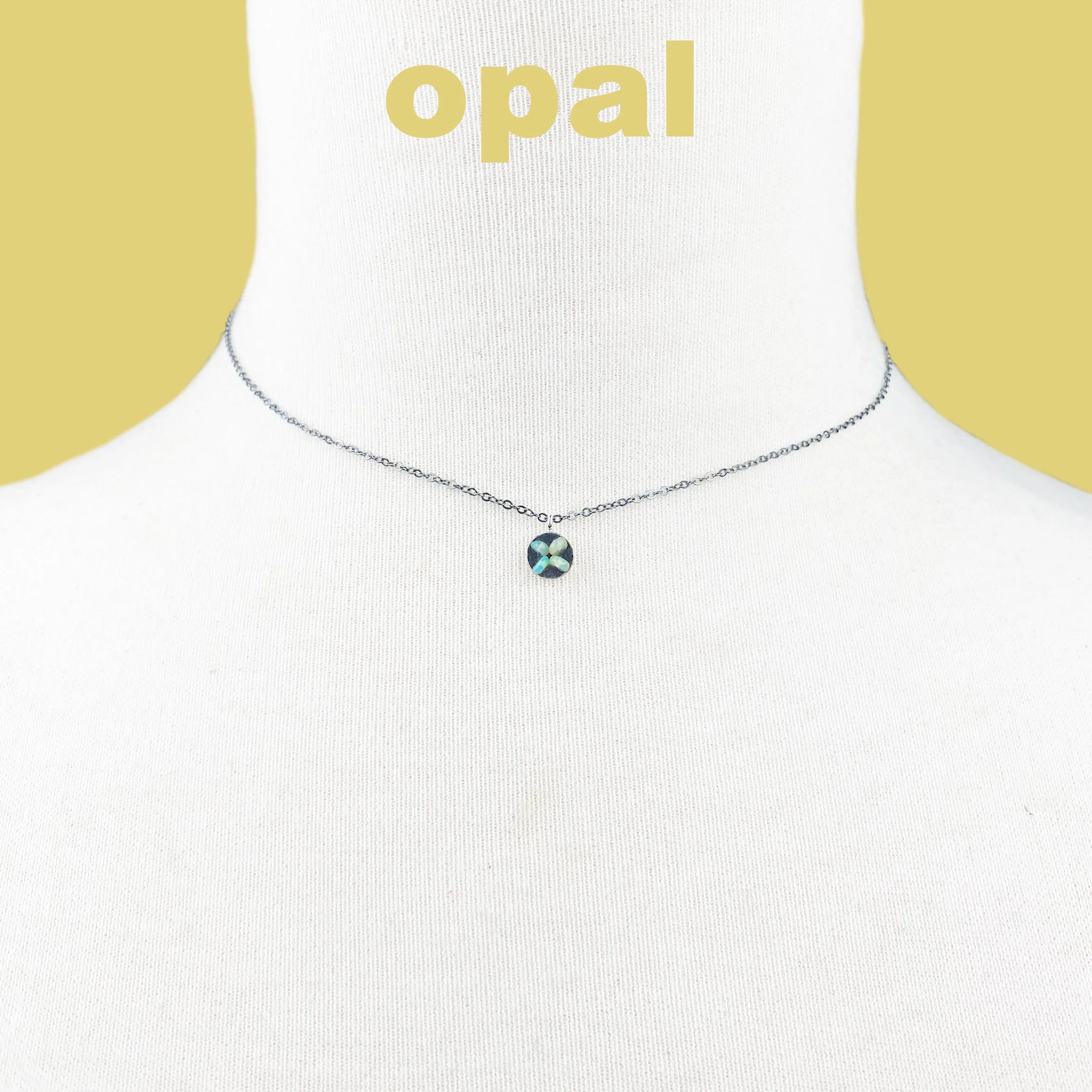 Tiny Fabulous Mosaic Birthstone necklace