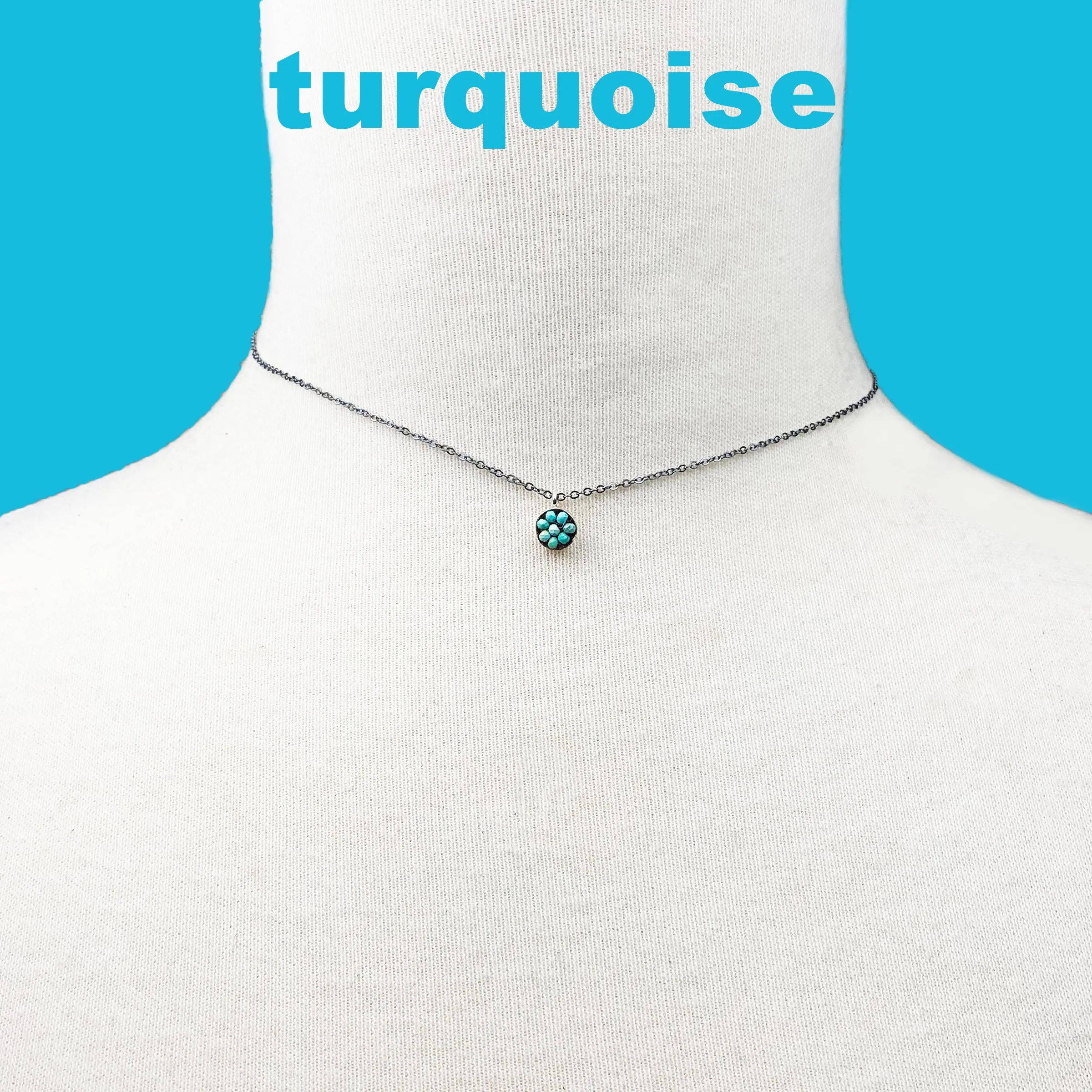 Tiny Fabulous Mosaic Birthstone necklace