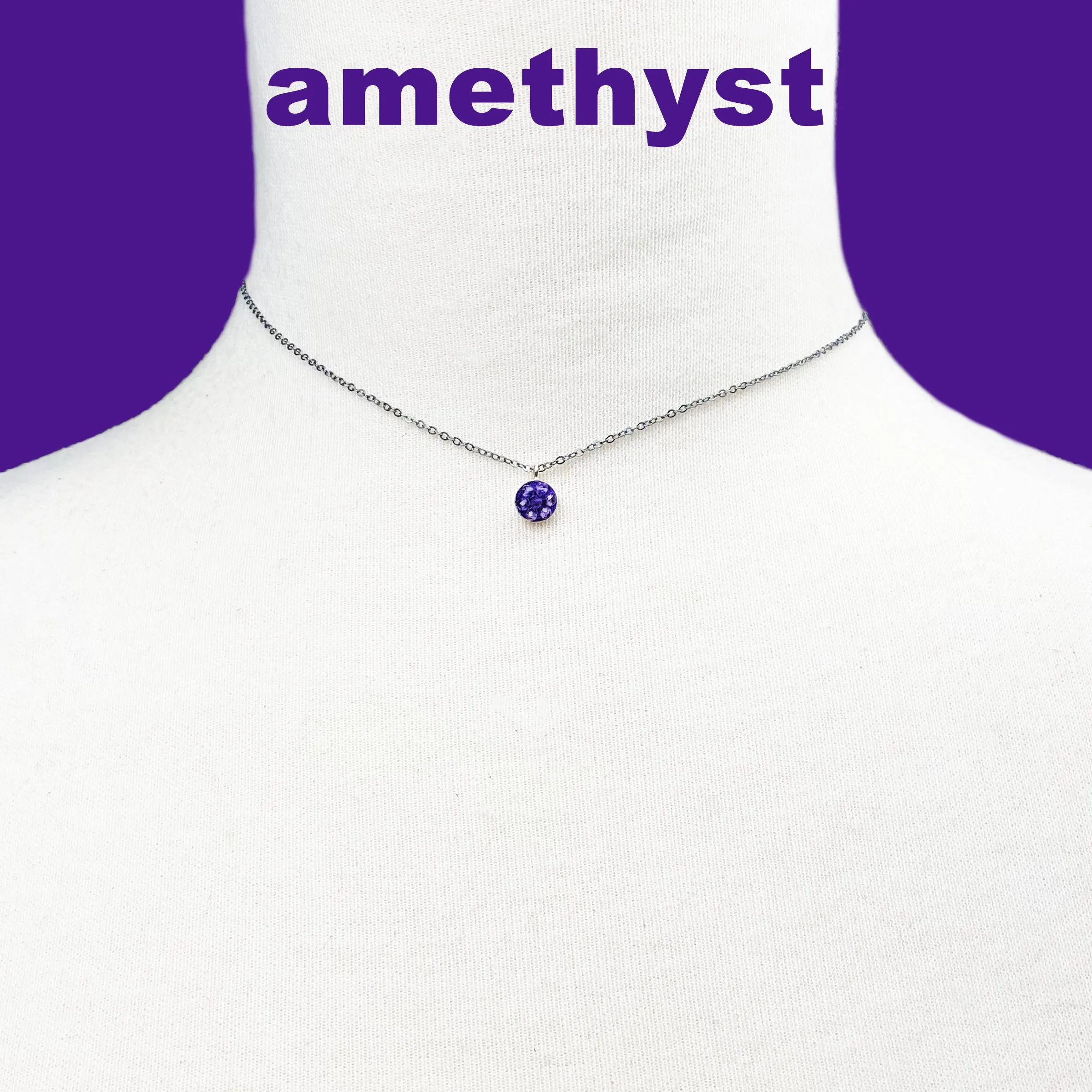 Tiny Fabulous Mosaic Birthstone necklace