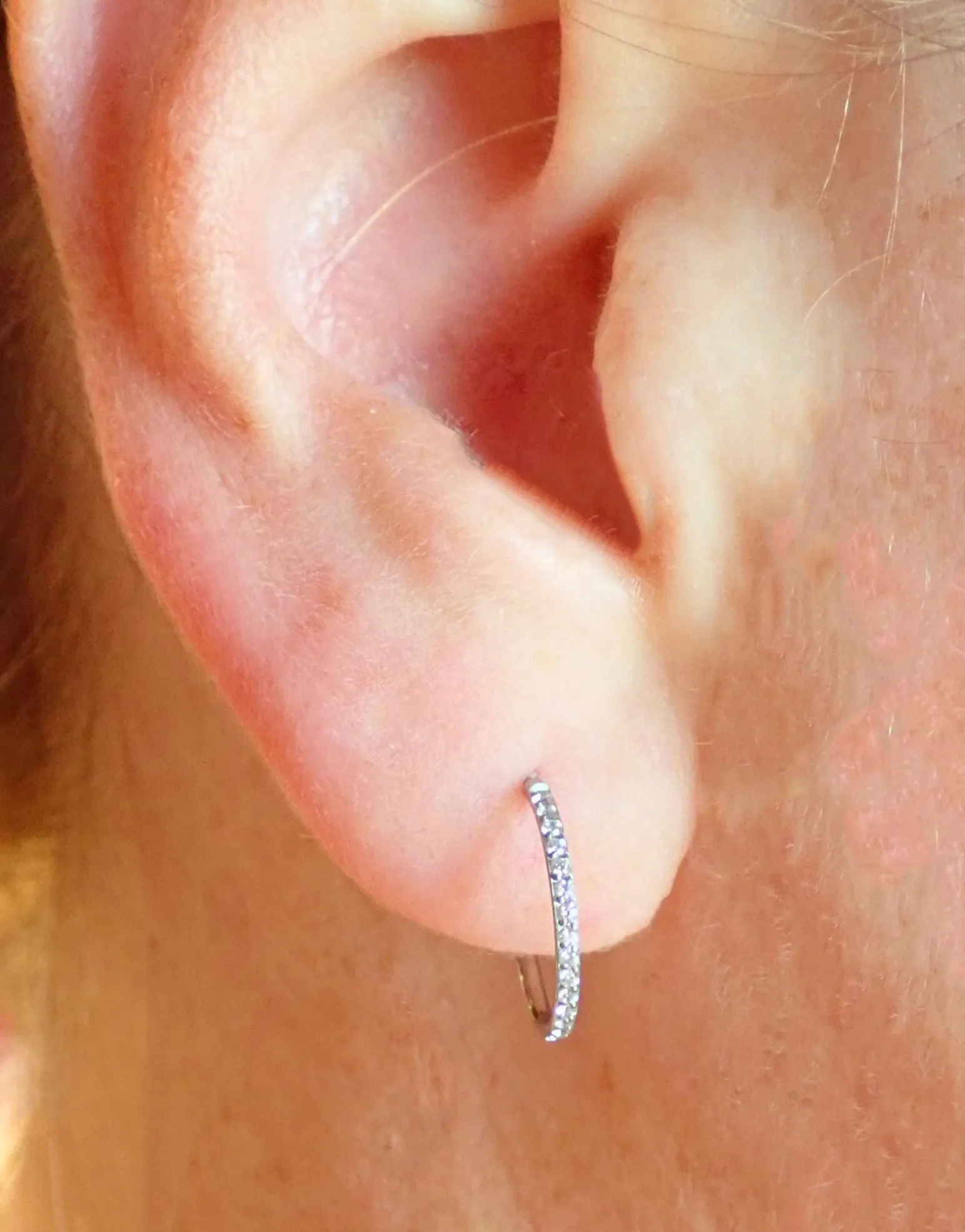 Titanium simple CZ Hoop Earrings