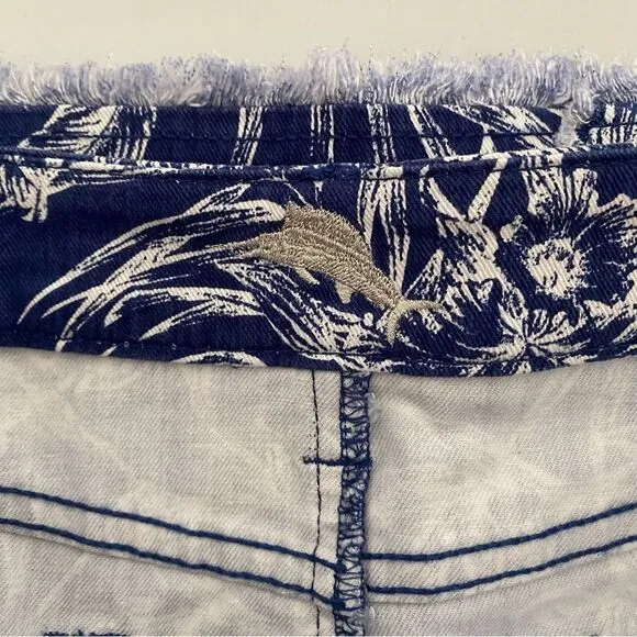 TOMMY BAHAMA Mar-A-Sketch Floral Denim Skirt