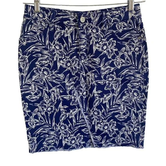 TOMMY BAHAMA Mar-A-Sketch Floral Denim Skirt