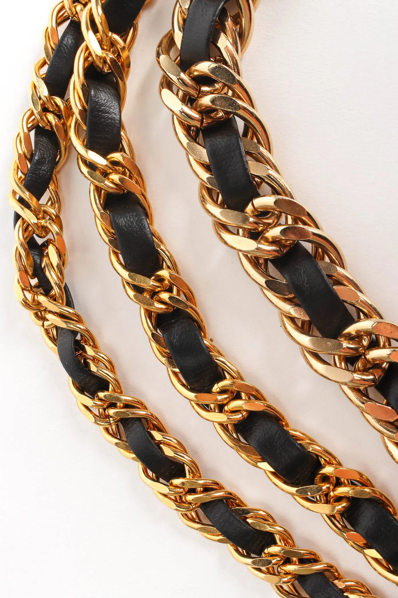 Triple Leather Curb Chain Choker