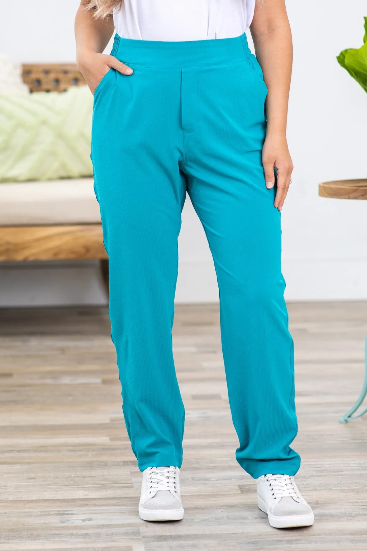 Turquoise Straight Leg Active Joggers