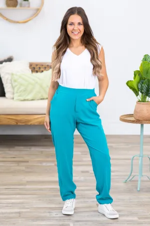 Turquoise Straight Leg Active Joggers