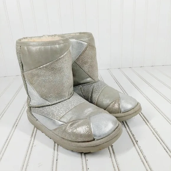 Ugg Classic Short II Gold Lined Patchwork Winter Boots K279