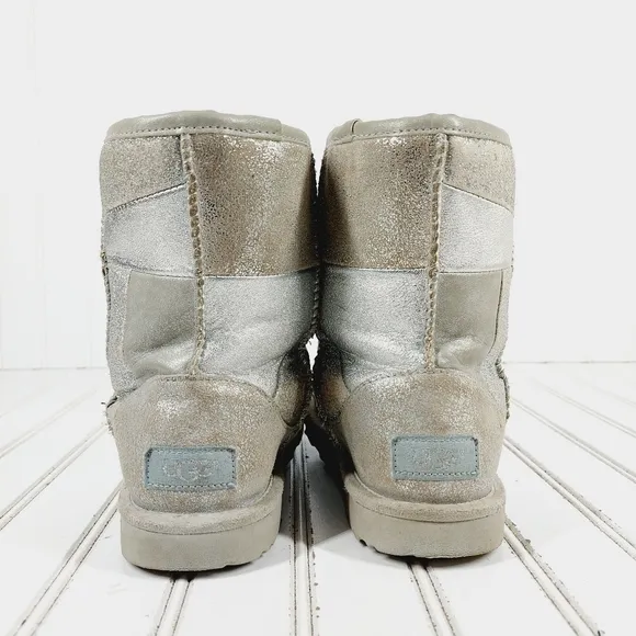 Ugg Classic Short II Gold Lined Patchwork Winter Boots K279