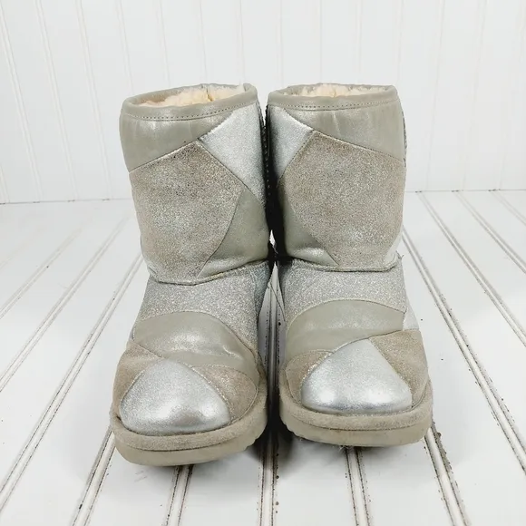Ugg Classic Short II Gold Lined Patchwork Winter Boots K279
