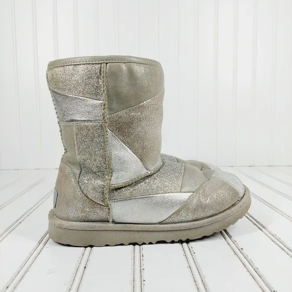 Ugg Classic Short II Gold Lined Patchwork Winter Boots K279