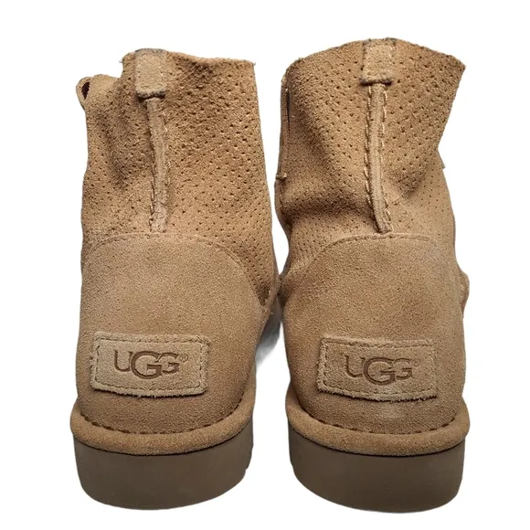 UGG Classic Unlined Mini Perf Leather Suede Boots 1016852 Size 9