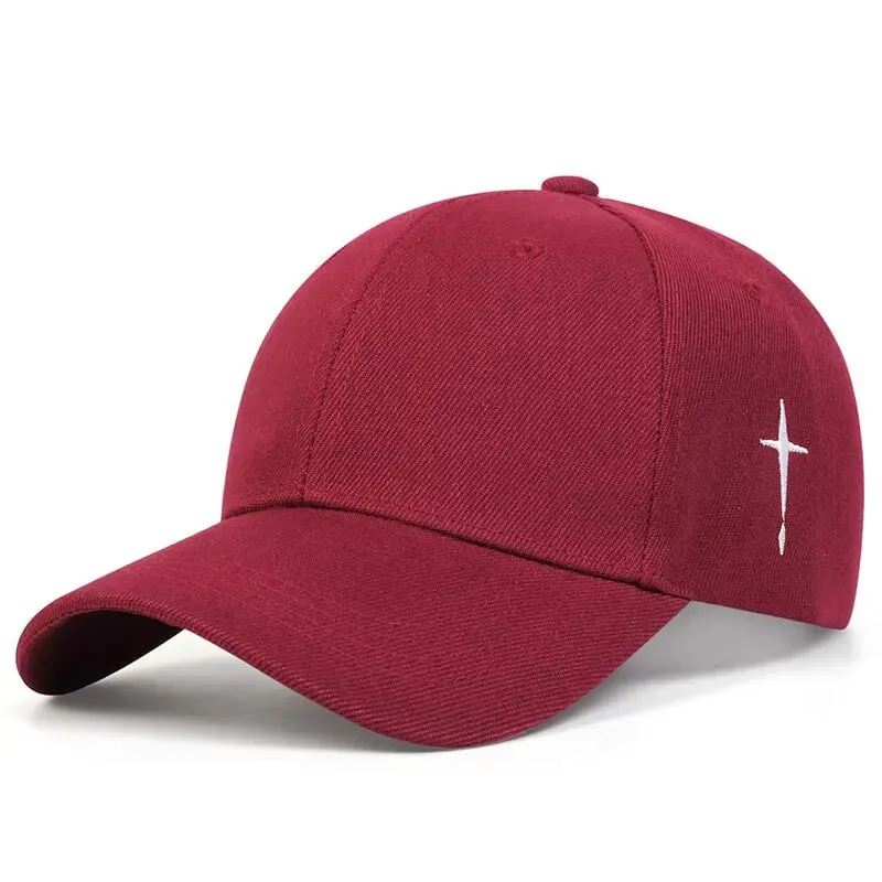 Unisex Simple Cross Water Drop Embroidery Baseball Caps