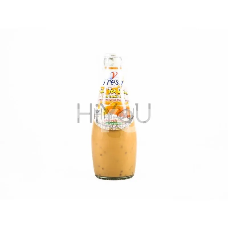 V Fresh Thai Tea Drink With Basil Seed 290ml ~ V Fresh 泰国茶&amp;罗勒种子 290ml
