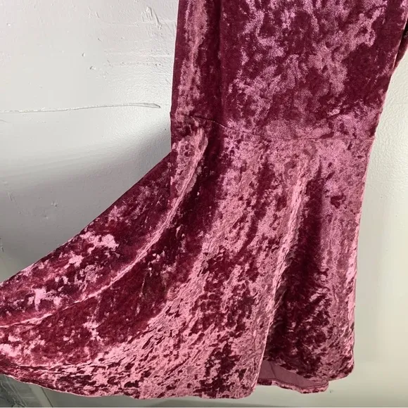 Velour skater dress mauve pink stretchy soft velvet mini coquette girl small
