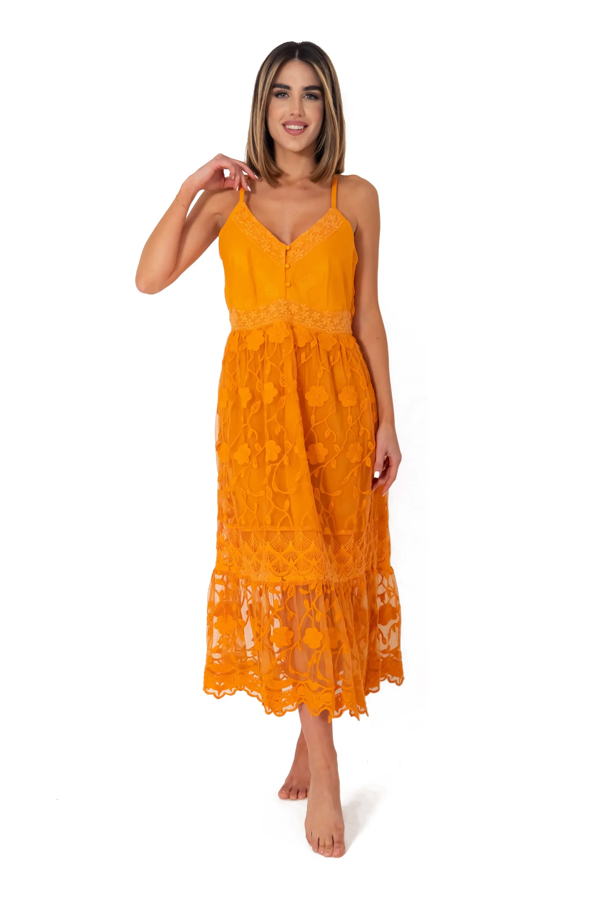 Vestito in pizzo con spalline Sara