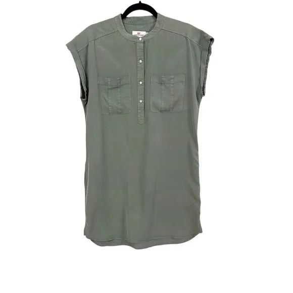 Vineyard Vines Dolman Margo Shirt Dress Sage Green Tencel Womens Size 10
