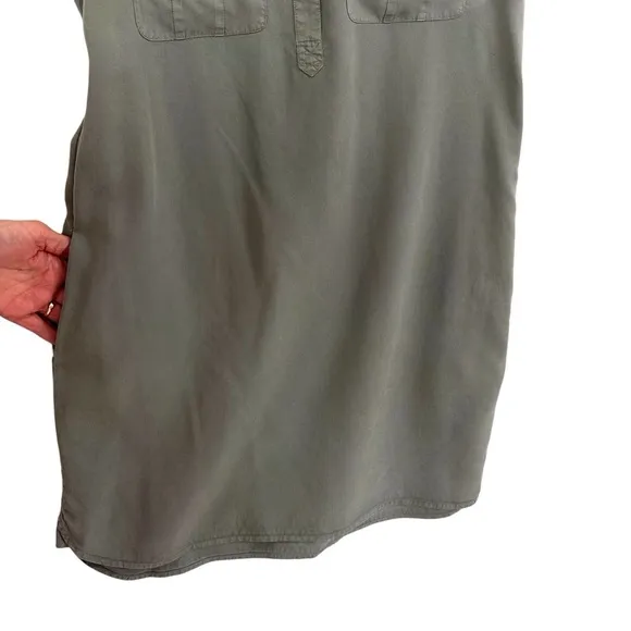Vineyard Vines Dolman Margo Shirt Dress Sage Green Tencel Womens Size 10