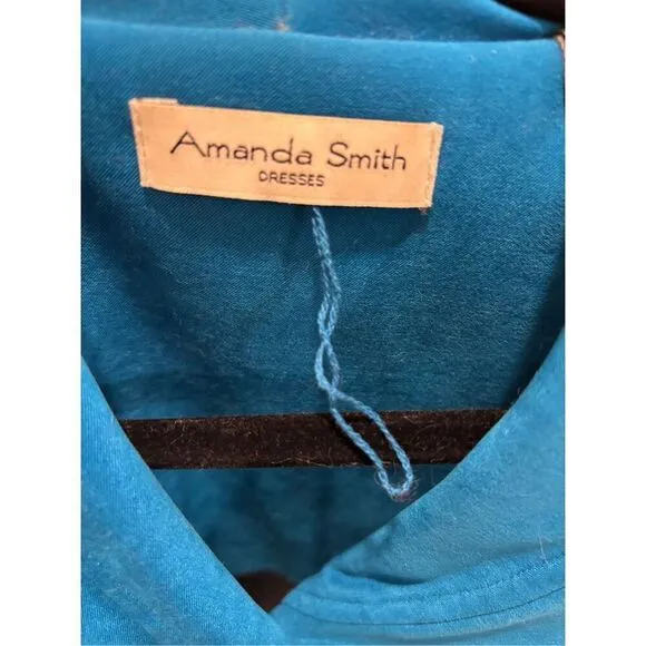 Vintage Amanda Smith Women's Button Front Long Sleeve Blazer Jacket Blue Size 8