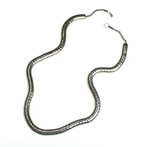 Vintage Chunky Bohemian Chic Silver Barrel Bead Necklace