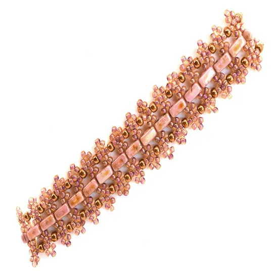 Vintage Pink Marble Half Tila Bracelet