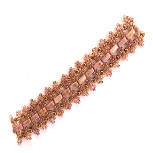 Vintage Pink Marble Half Tila Bracelet