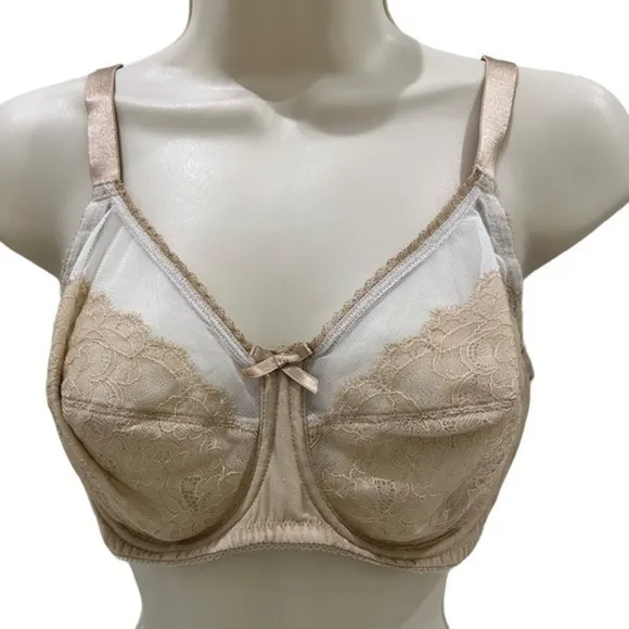 Wacoal Full Figure Retro Chic underwire bra, Toast, mesh lace