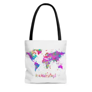 Wanderlust World Map Tote Bag