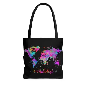 Wanderlust World Map Tote Bag