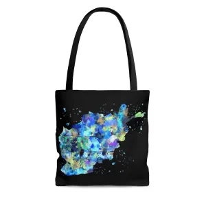 Watercolor Afghanistan Map Tote Bag
