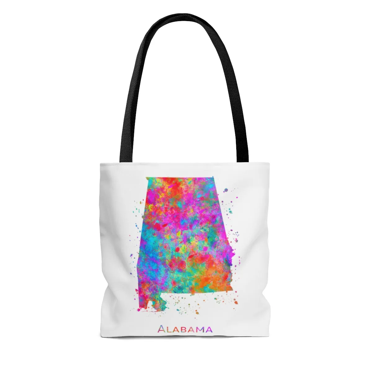 Watercolor Alabama  Map Tote Bag
