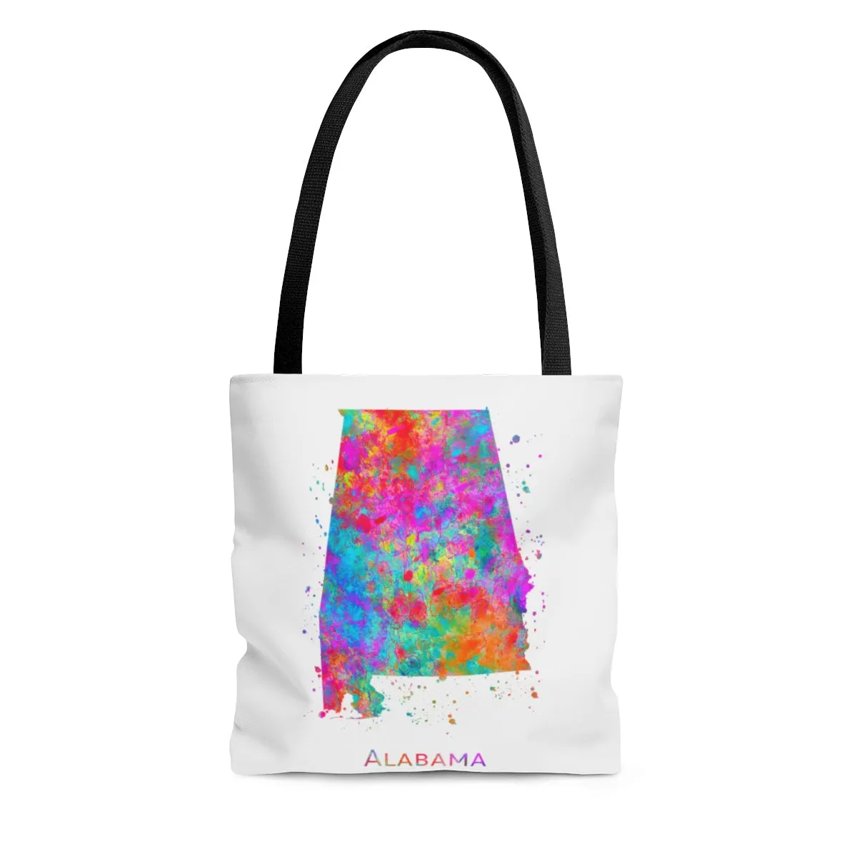 Watercolor Alabama  Map Tote Bag