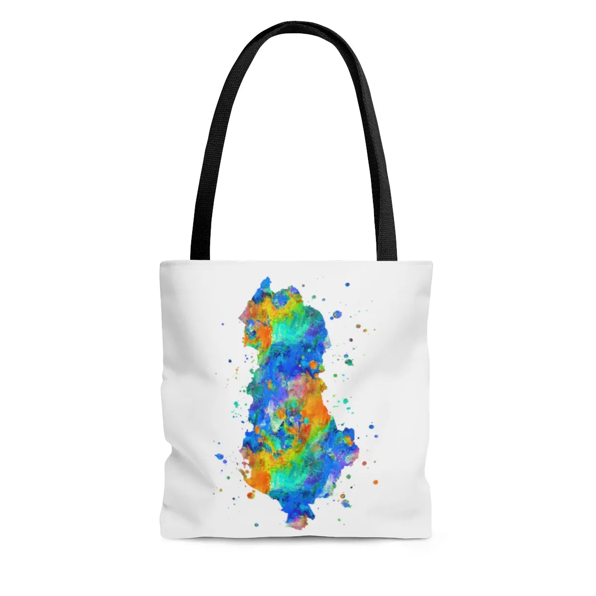 Watercolor Albania  Map Tote Bag