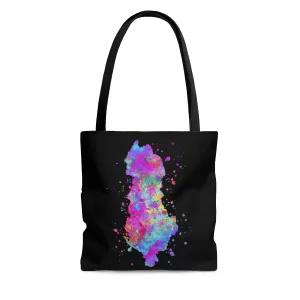 Watercolor Albania  Map Tote Bag