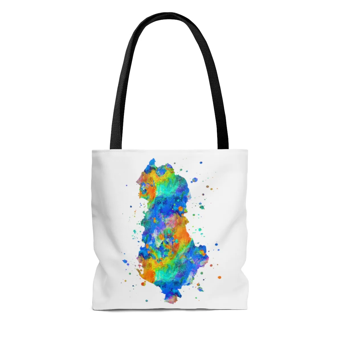 Watercolor Albania  Map Tote Bag